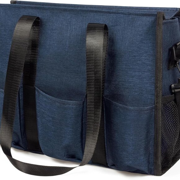 Large Nylon Tote Bag with Compartments Adjustable Strap Water Resistant - Picture 1 of 7